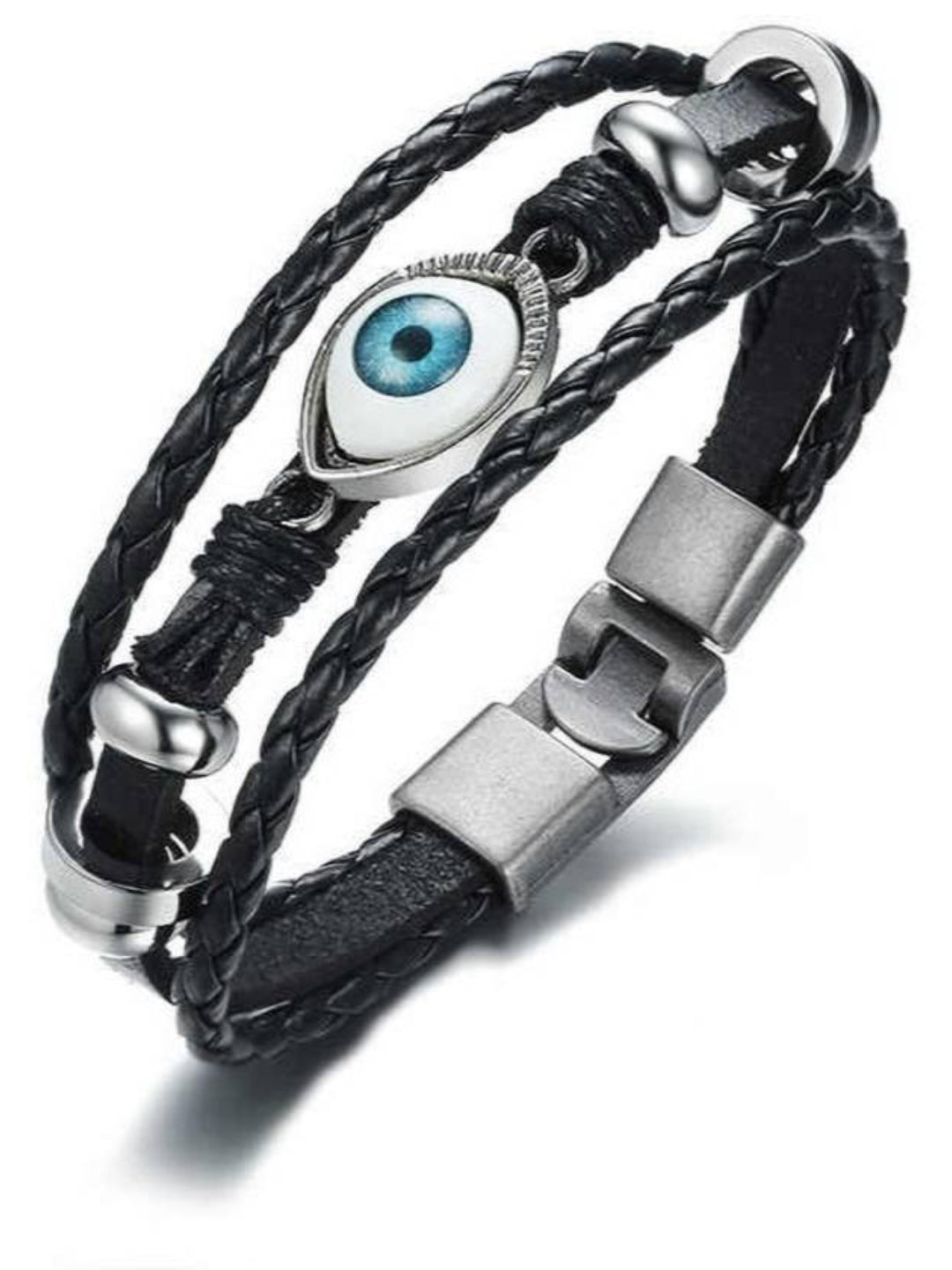 Silver Plated Bracelet With A Black Pearl.