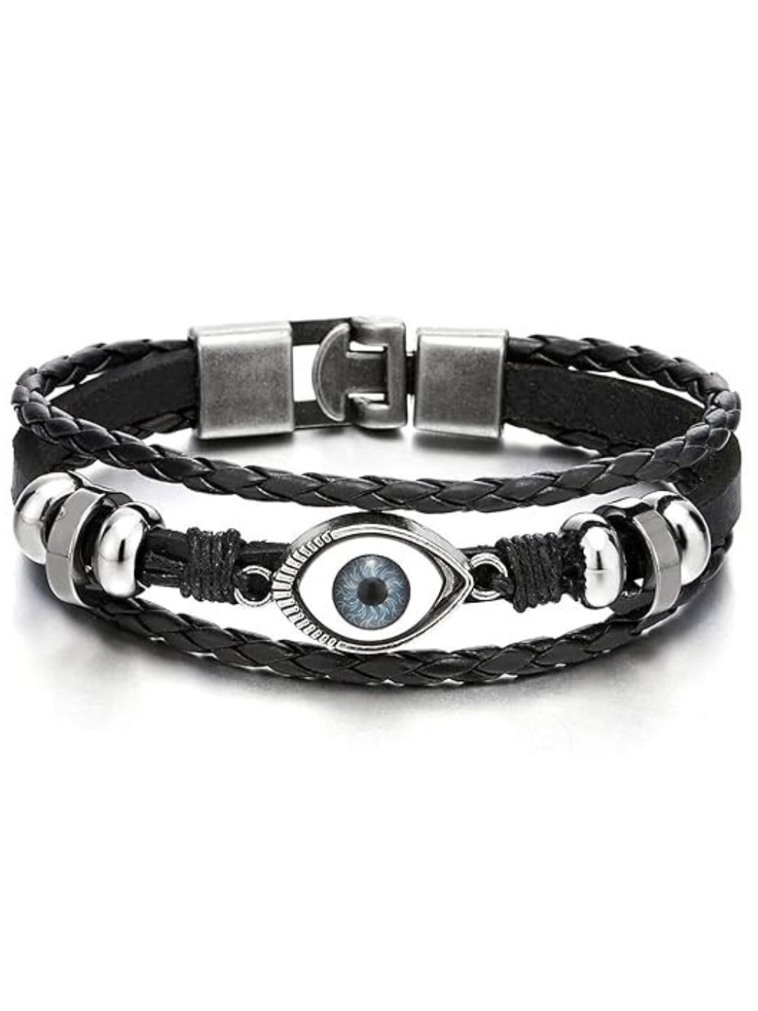 Silver Plated Bracelet With A Black Pearl.