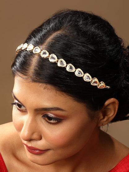 Gold Plated Kundan Meenakari Matha Pati