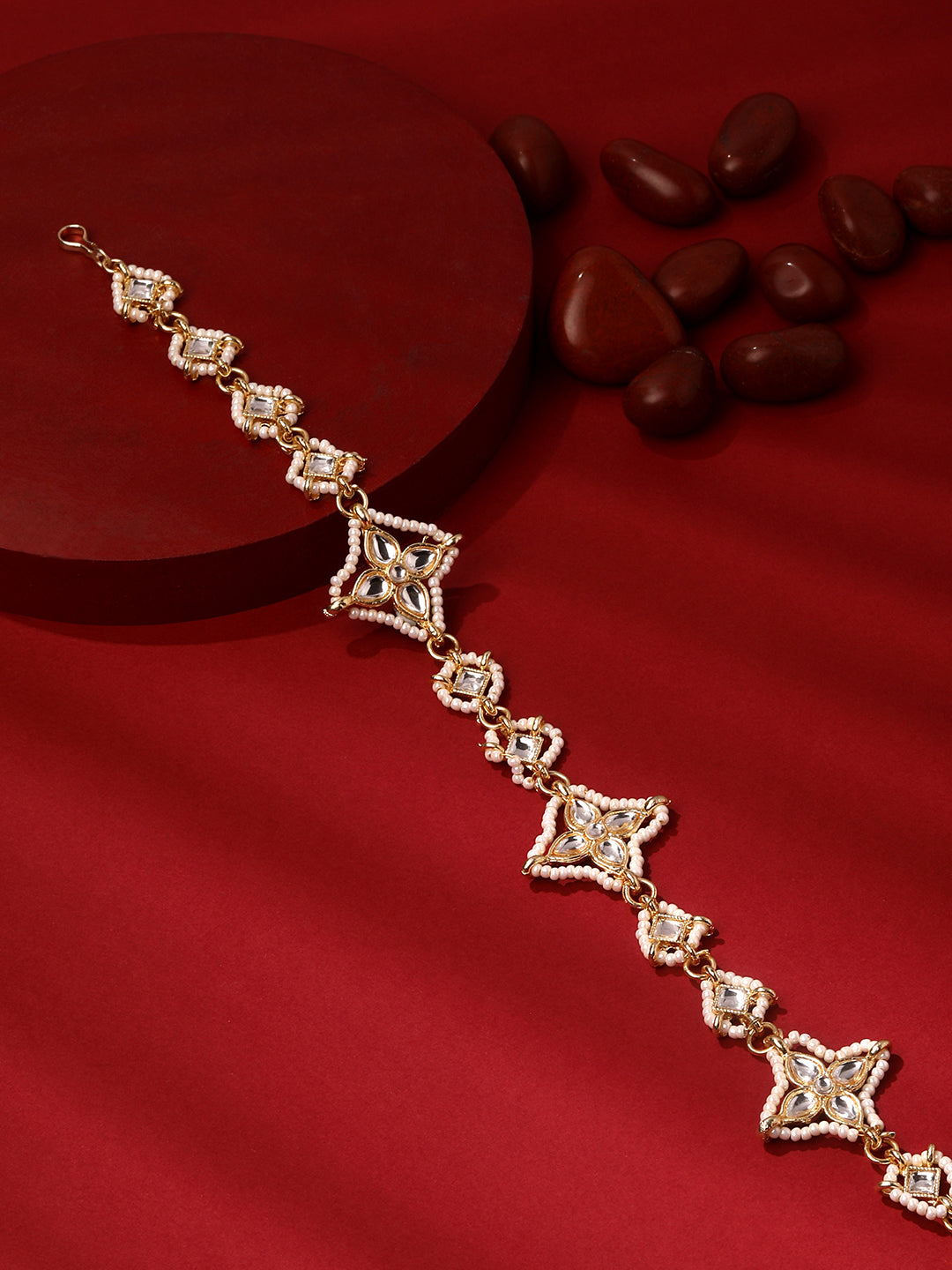 Gold Plated Kundan American Diamonds Matha Pati