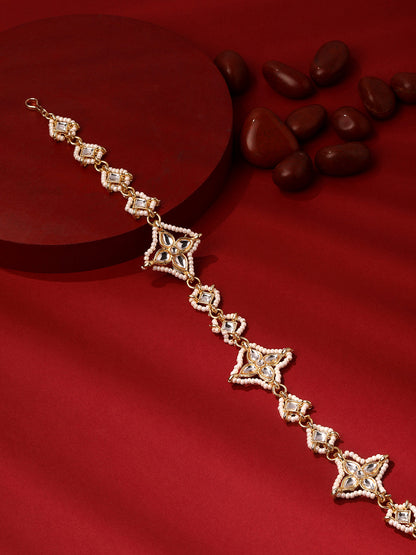 Gold Plated Kundan American Diamonds Matha Pati