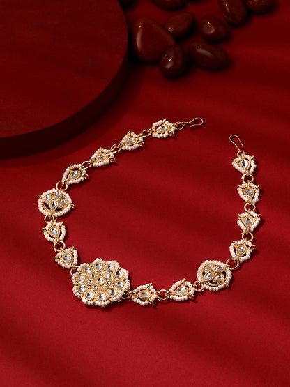Gold Plated Kundan American Diamonds Matha Pati