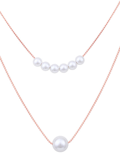 Rose Gold Pearl Chain With Lobster Claw Clasp.