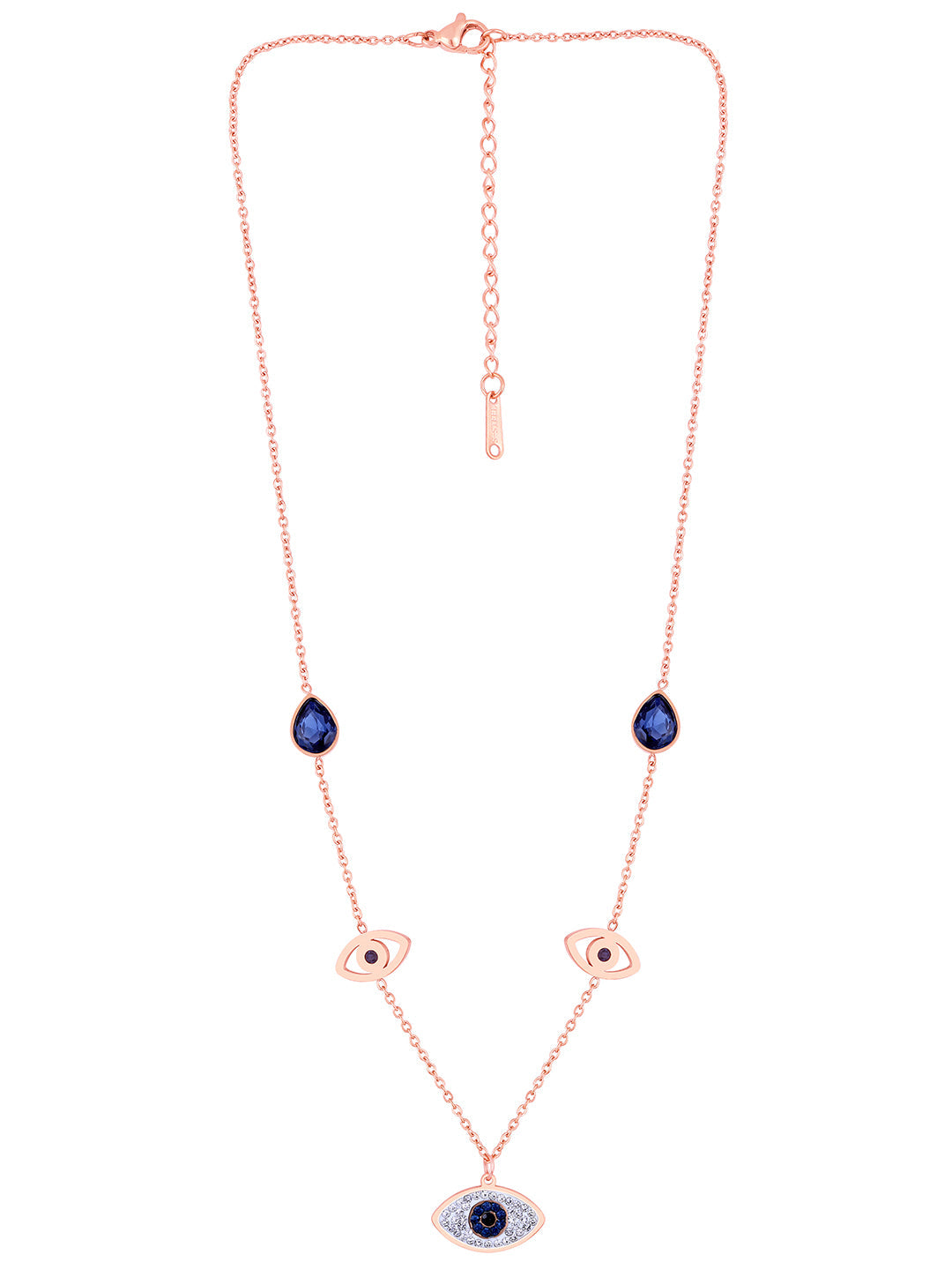Rose Gold American Diamond Chain With Lobster Claw Clasp.