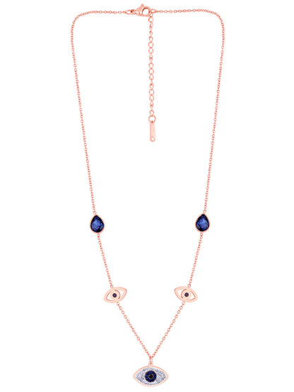Rose Gold American Diamond Chain With Lobster Claw Clasp.