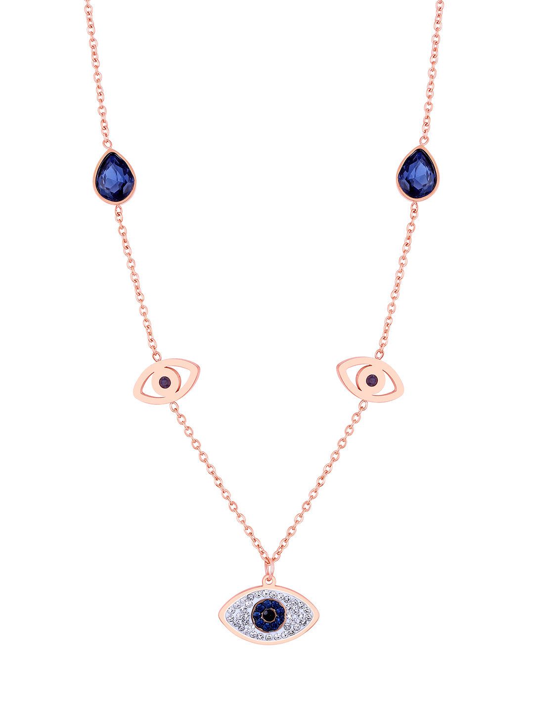 Rose Gold American Diamond Chain With Lobster Claw Clasp.