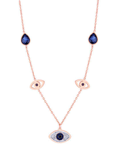 Rose Gold American Diamond Chain With Lobster Claw Clasp.