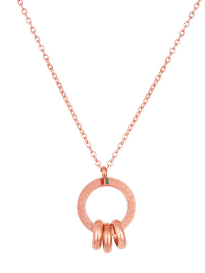 Rose Gold American Diamond Chain With Lobster Claw Clasp.