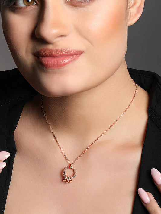 Rose Gold American Diamond Chain With Lobster Claw Clasp.