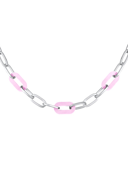 Unisex Rhodium Plated Link Necklace Chain