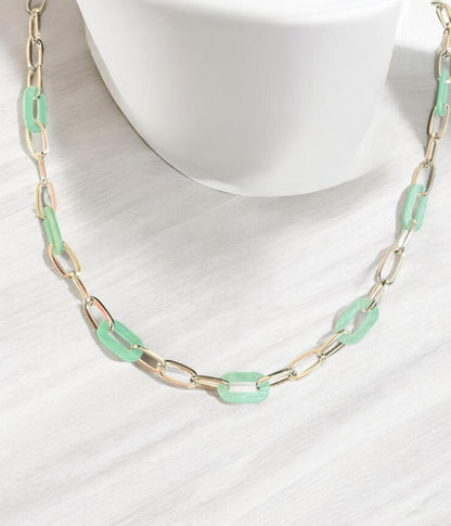 Unisex Rhodium Plated Link Necklace Chain