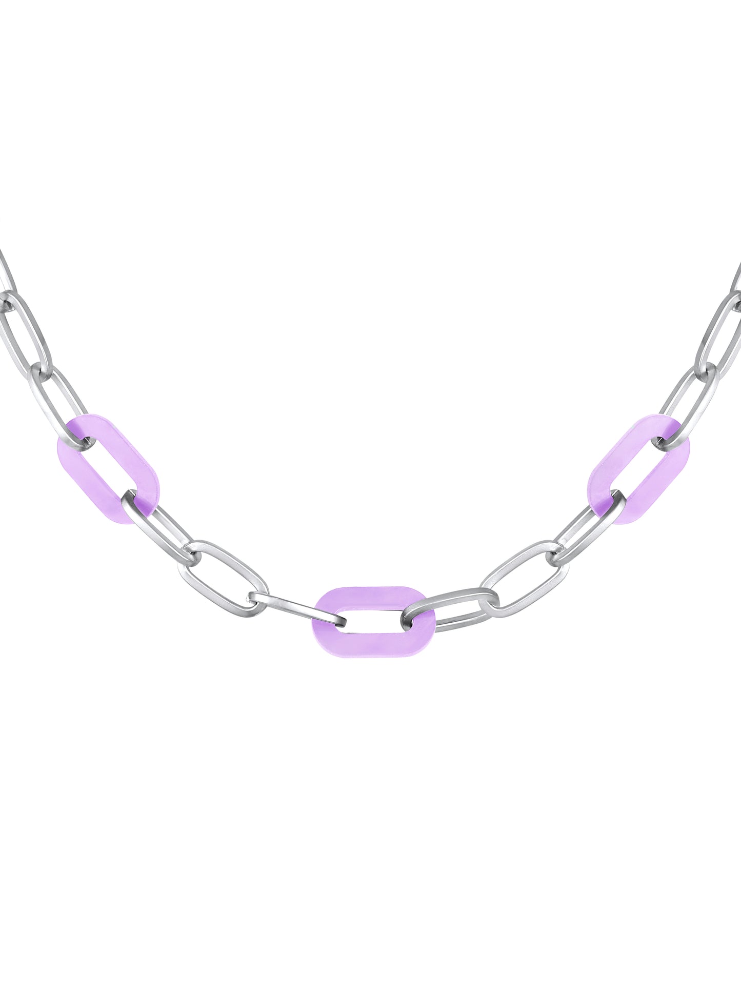Unisex Rhodium Plated Link Necklace Chain