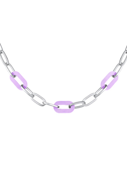 Unisex Rhodium Plated Link Necklace Chain