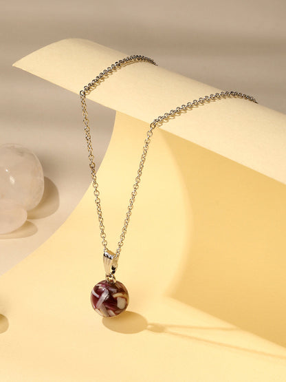 Contemporary Rhodium  Plated Pearl Charm Pendant With Chain For Women
