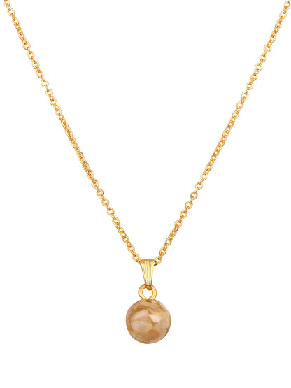 Contemporary Gold-Plated Pearl Charm Pendant With Chain For Women