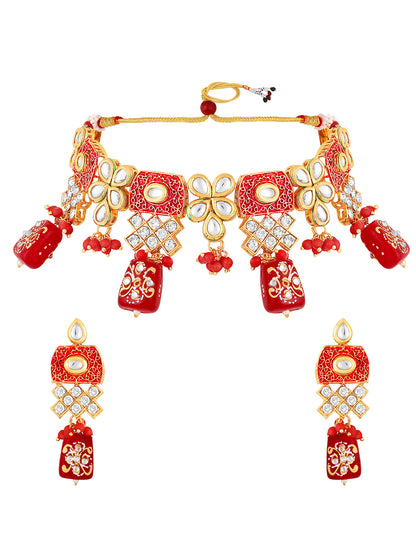 Vibrant Meenakari Choker Set