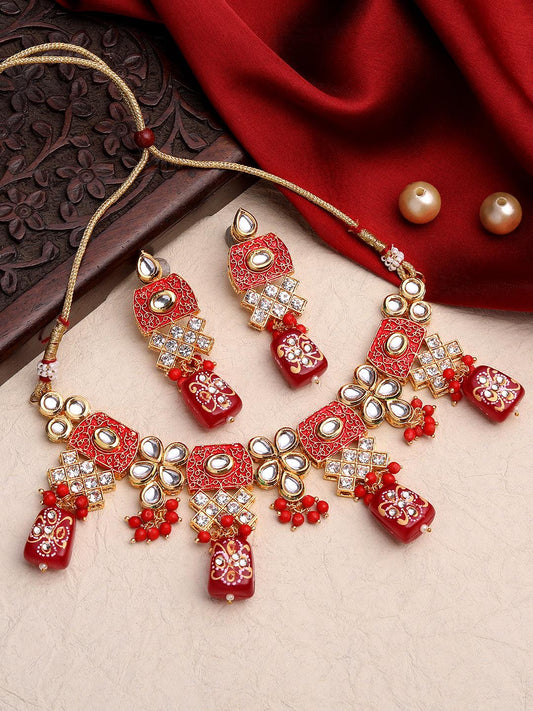 Vibrant Meenakari Choker Set - ASMITTA Jewellery