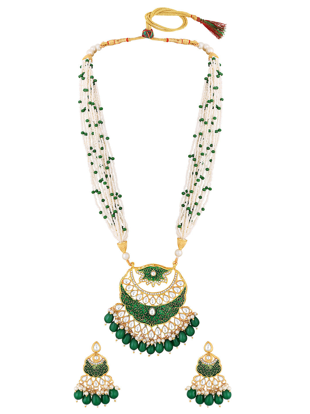 Multicolor Pearl Gold-Plated Jhumka Earring