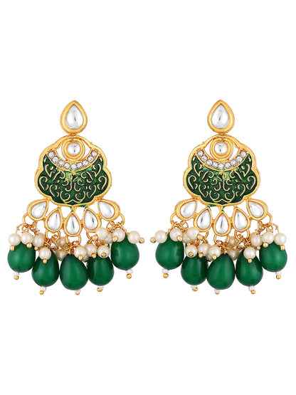 Multicolor Pearl Gold-Plated Jhumka Earring