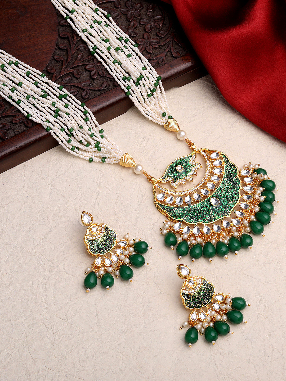 Multicolor Pearl Gold-Plated Jhumka Earring