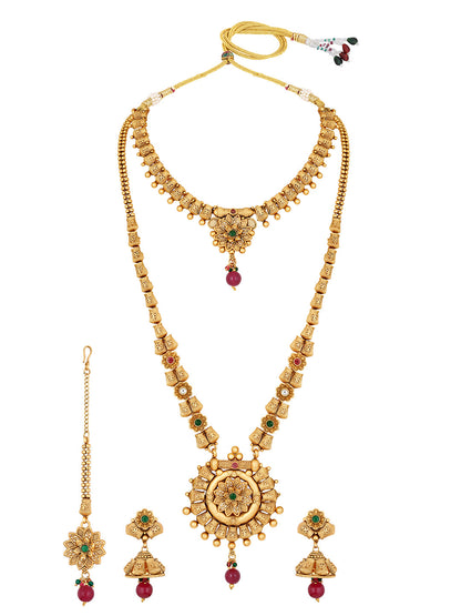 Multicolor Pearl Gold-Plated Dangle Earrings