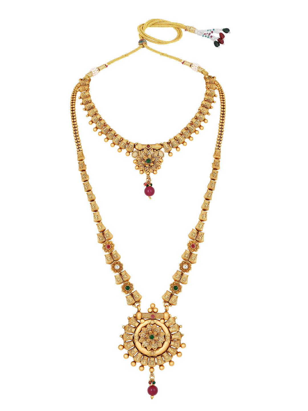 Multicolor Pearl Gold-Plated Dangle Earrings