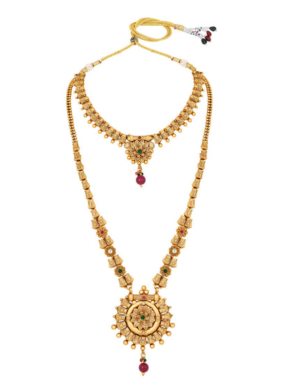 Multicolor Pearl Gold-Plated Dangle Earrings