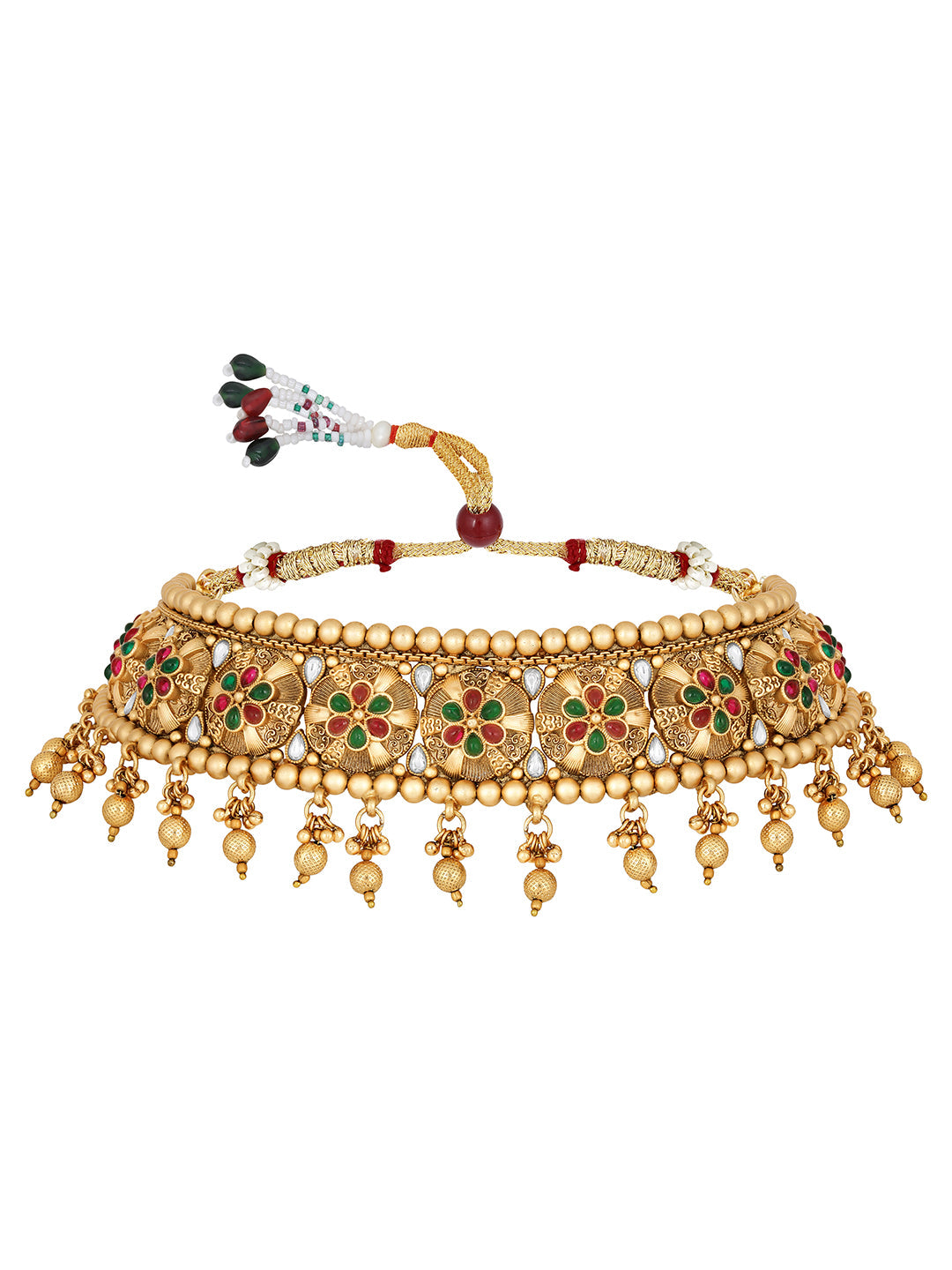 Multicolor Artificial Stonepearl Gold-Plated Dangle Earrings