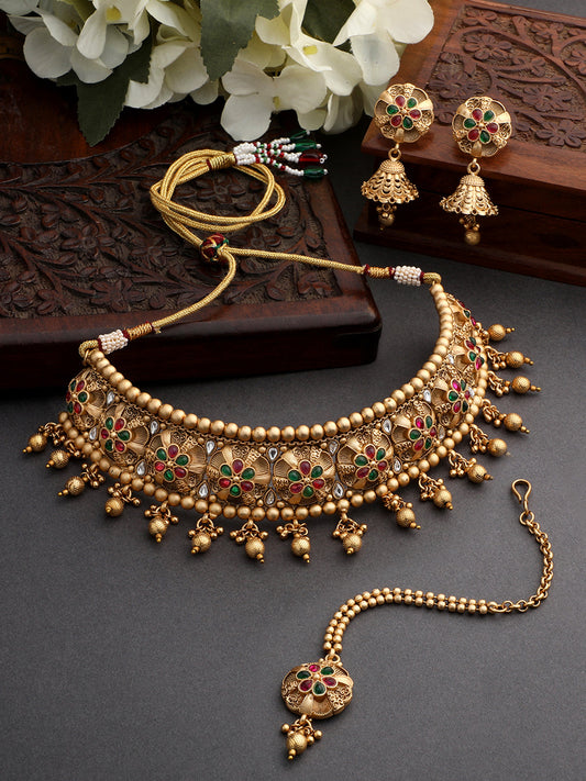 Multicolor Artificial Stonepearl Gold-Plated Dangle Earrings