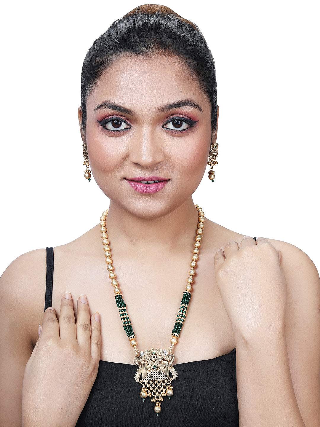 Rhodium Plated  Silver And Black Handcrafted Link Chain