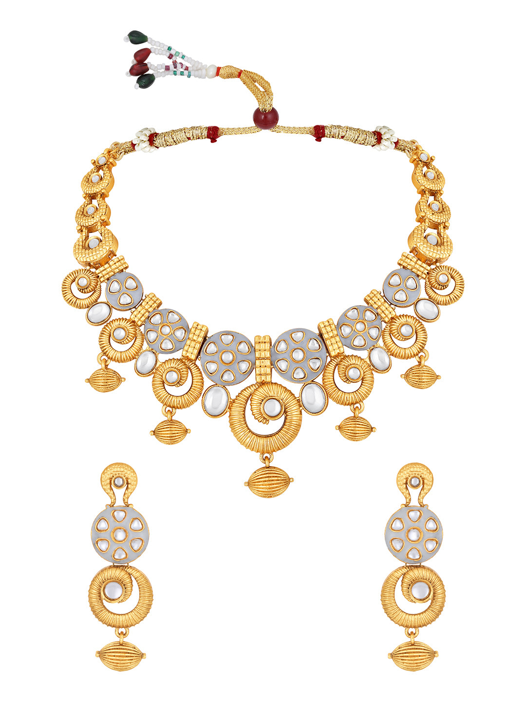 Gold Toned Meenakari Jewellery Set