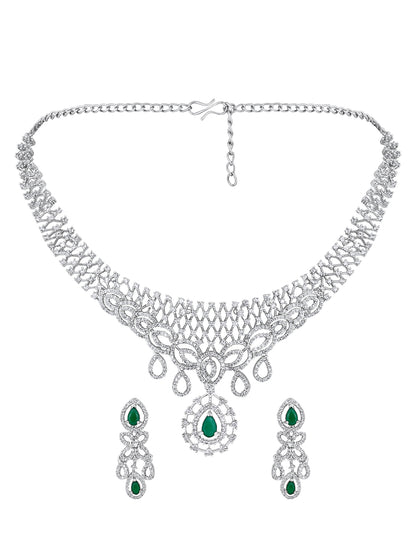 Emerald Elegance CZ Jewellery Set