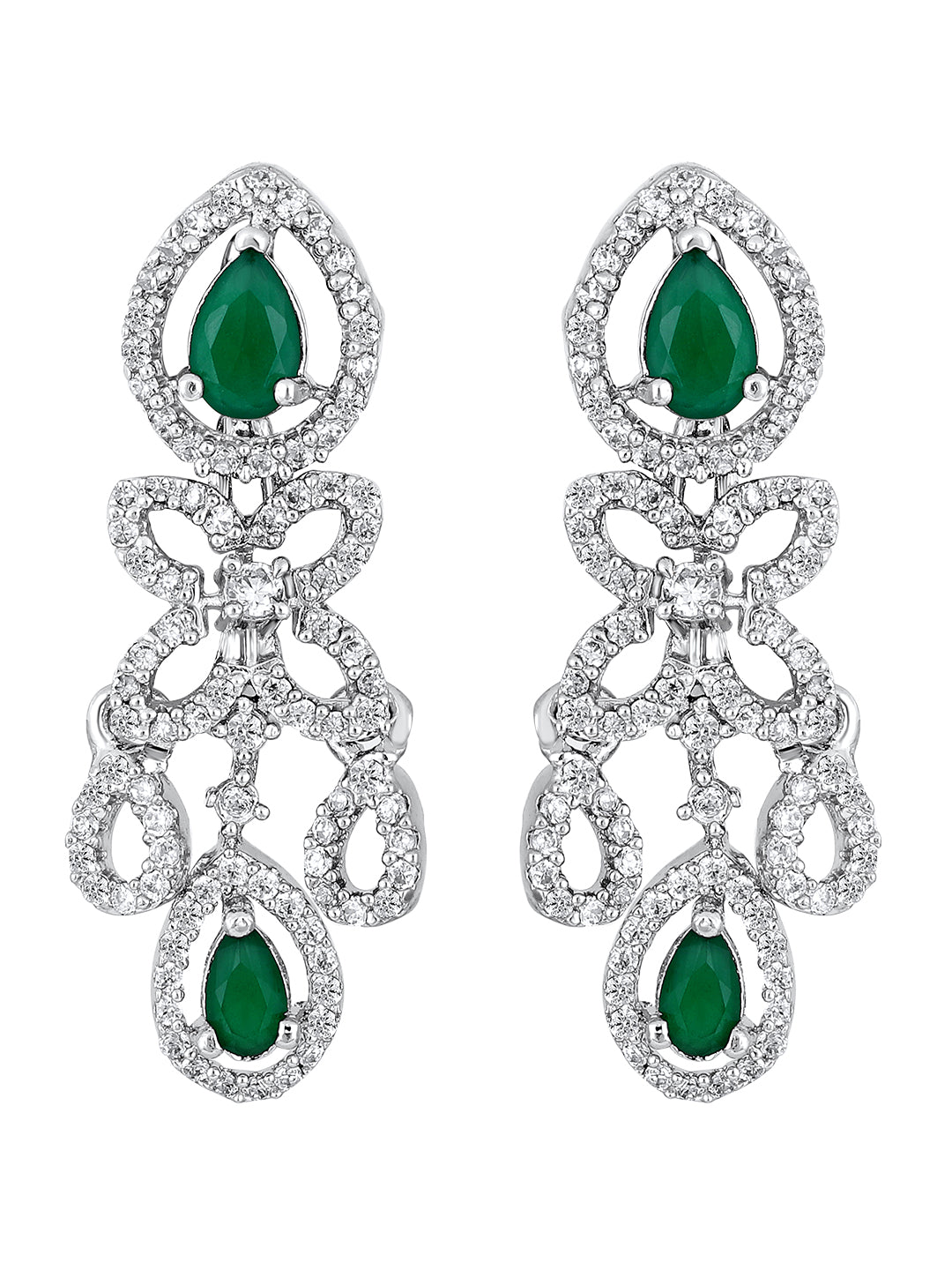 Emerald Elegance CZ Jewellery Set