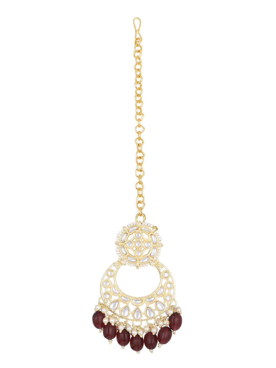 Gold-Plated Pearl Necklace Set With Dangle Earrings