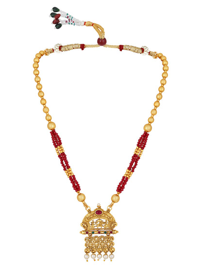 Gold-Plated Pearl Necklace Setwith Drop Earring