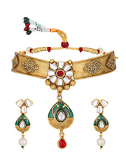 Gold Toned Kundan Jewellery Set