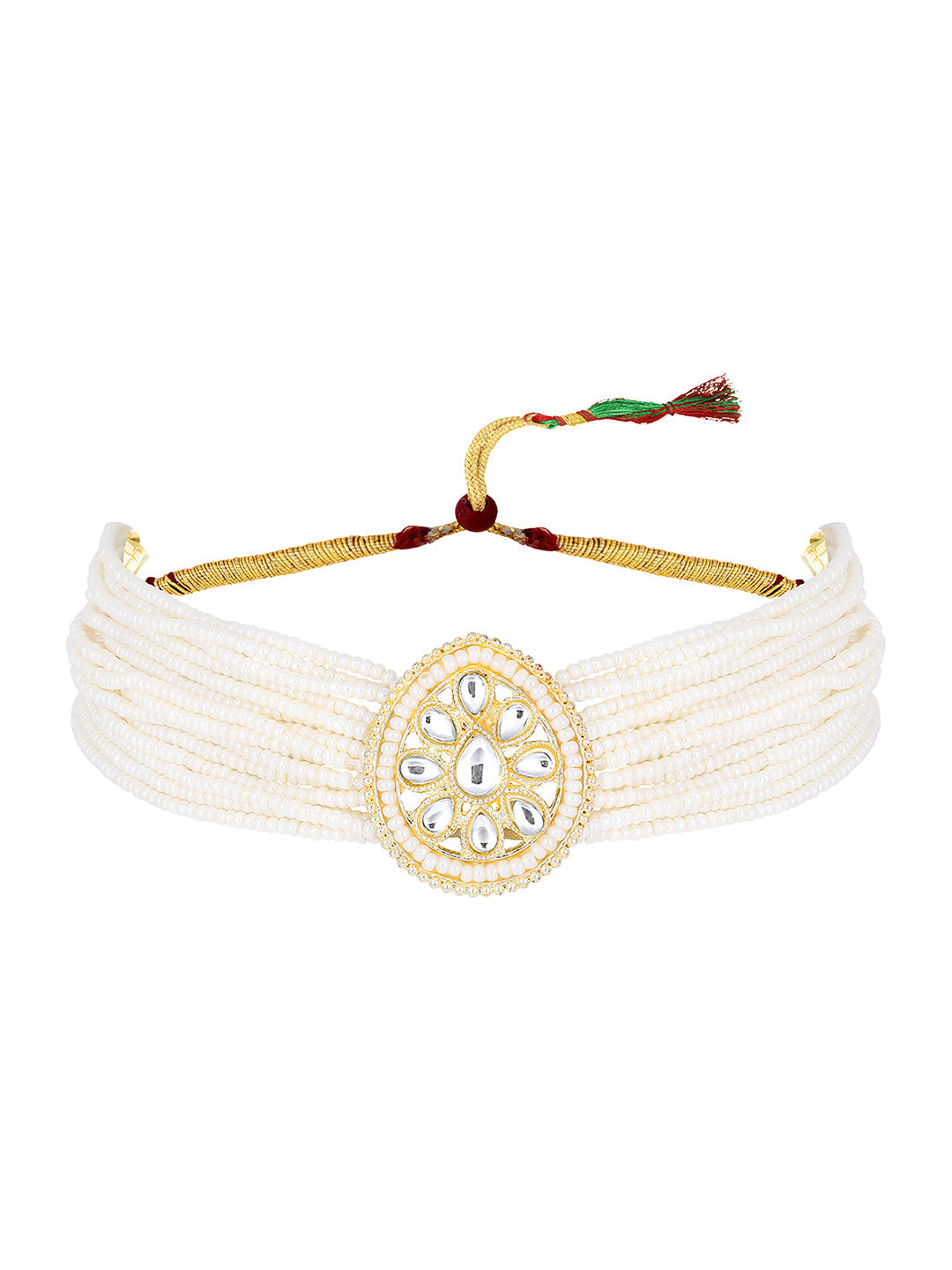 Gold-Plated Pearl Necklace Setwith Drop Earring