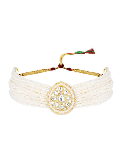 Gold-Plated Pearl Necklace Setwith Drop Earring