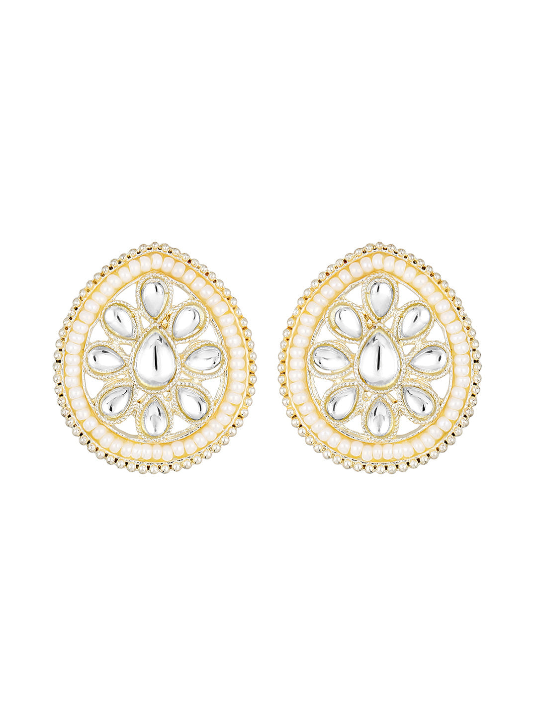 Gold-Plated Pearl Necklace Setwith Drop Earring