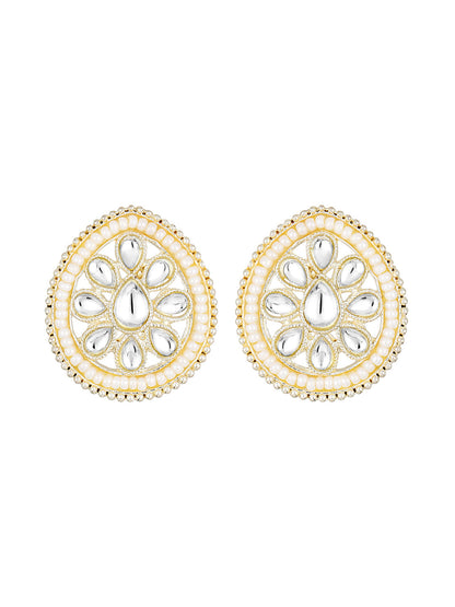 Gold-Plated Pearl Necklace Setwith Drop Earring