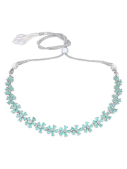 Stunning Eye-Catchy Silver Toned CZ-Studded Jewellery Set