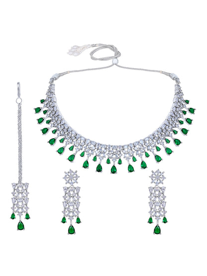 Emerald Elegance Green Stone Choker Set
