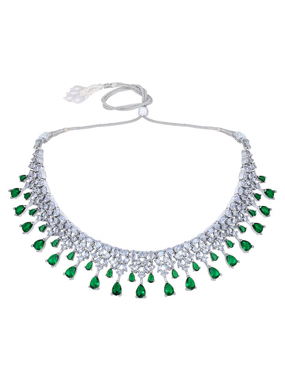 Emerald Elegance Green Stone Choker Set