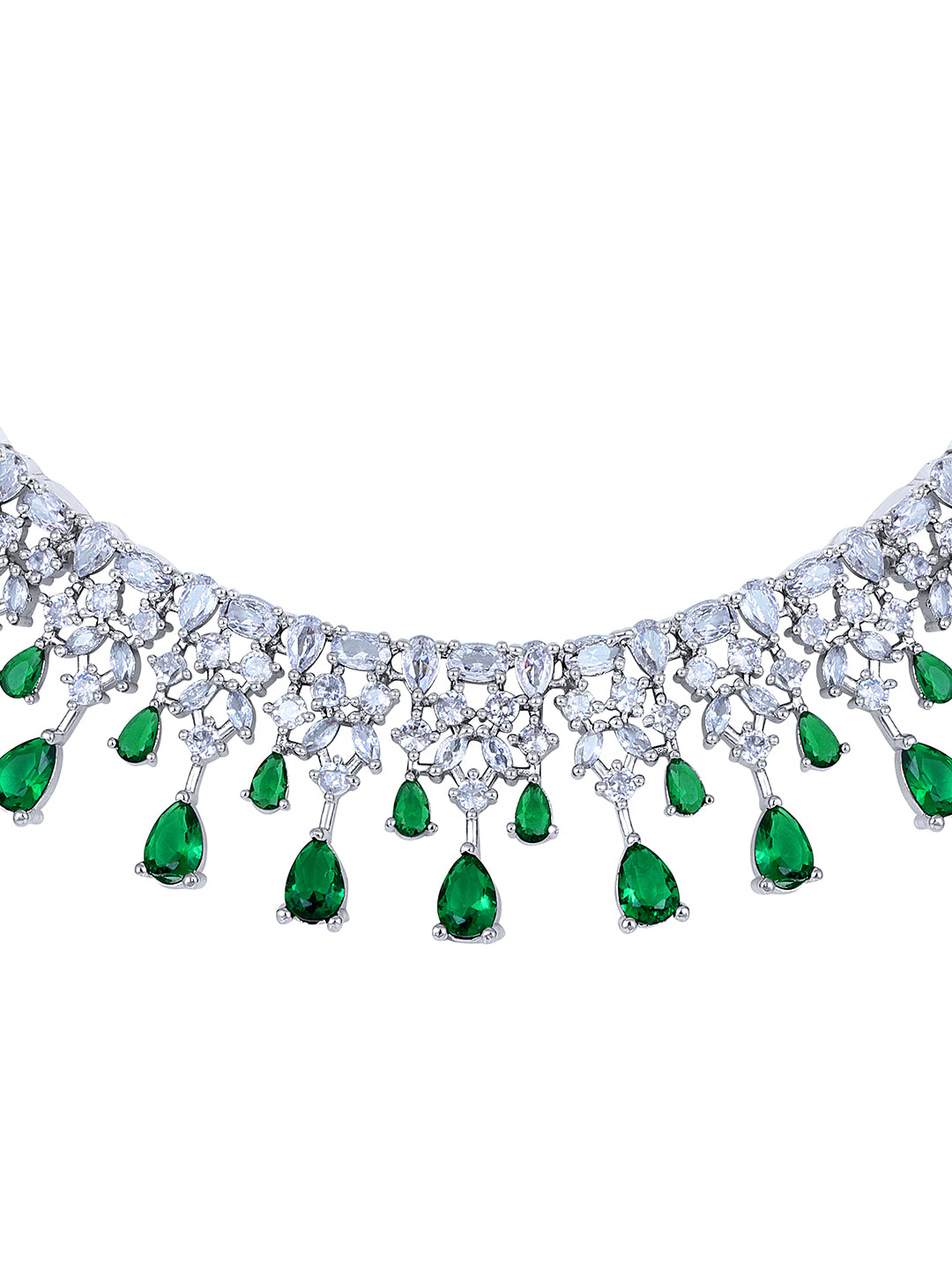 Emerald Elegance Green Stone Choker Set