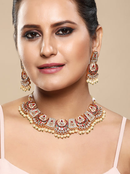 Ethereal Meenakari Choker Set