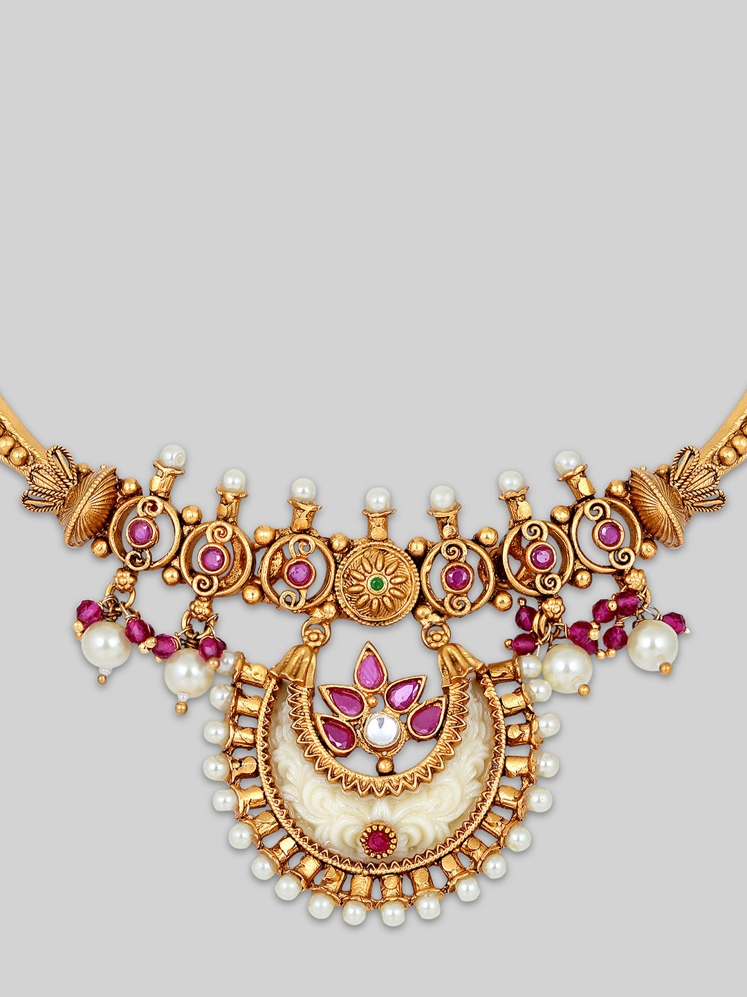 Gold-Plated Kundan Necklace Setwith Jhumka Earring