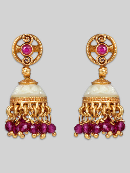 Gold-Plated Kundan Necklace Setwith Jhumka Earring