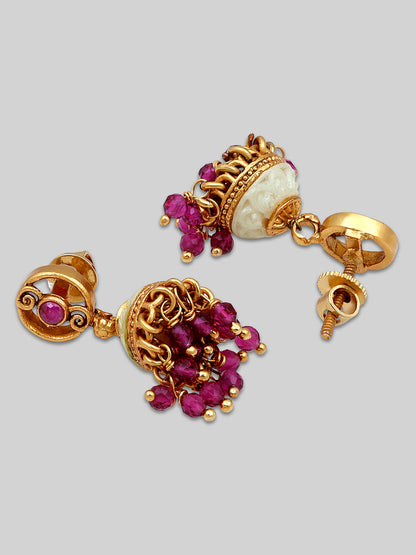 Gold-Plated Kundan Necklace Setwith Jhumka Earring