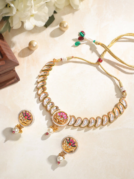 Meenakari Charm Choker Set