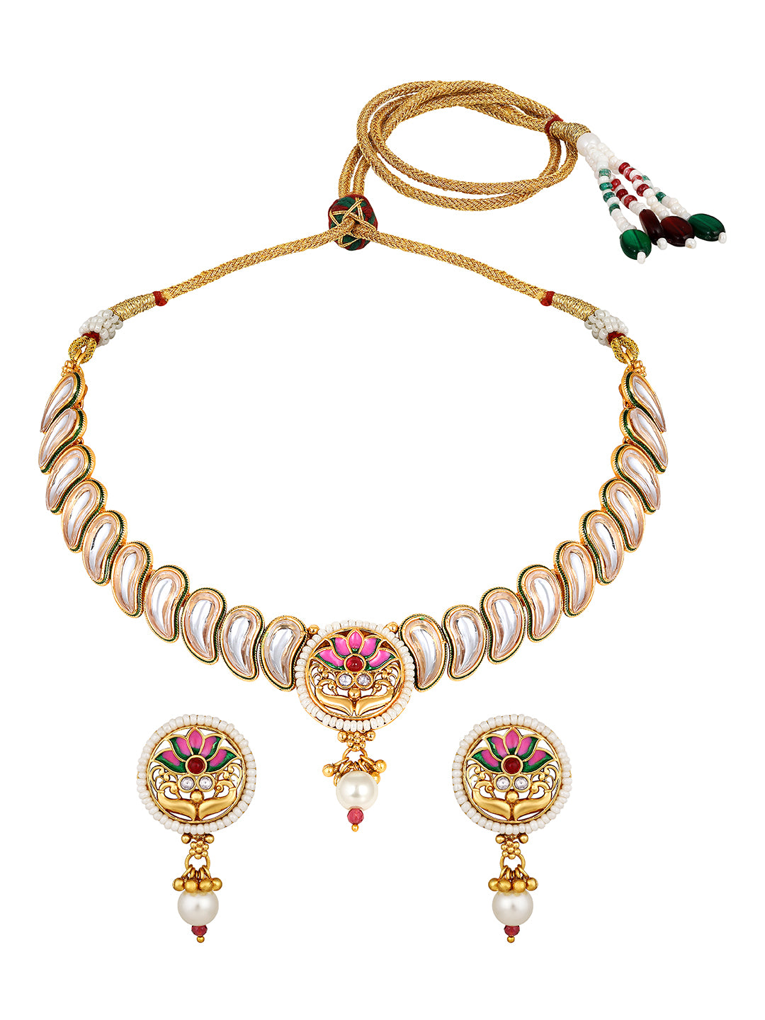 Meenakari Charm Choker Set